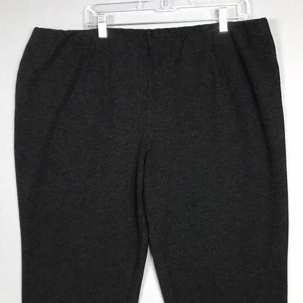 Eileen Fisher Ponte Knit Stretch Pull On Pants Women's Size 3X Black Melange - Picture 2 of 15